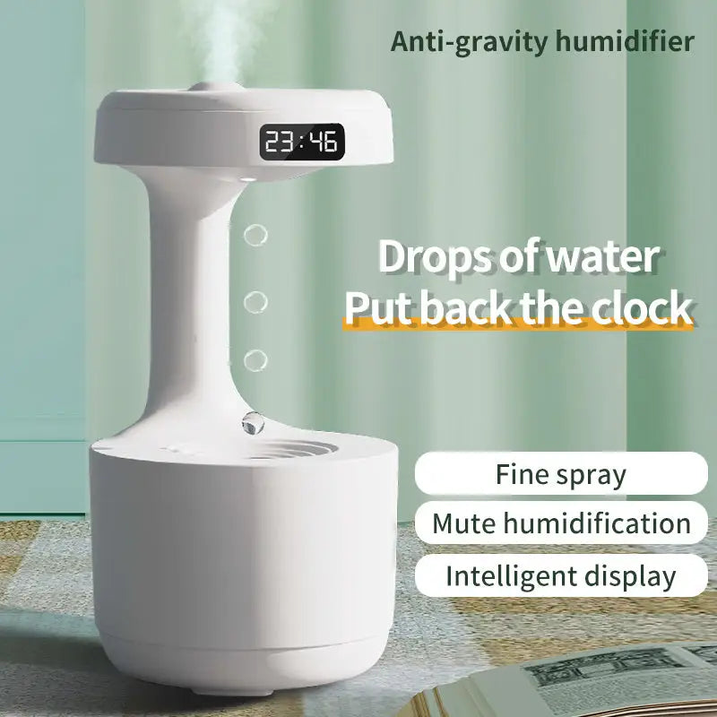 Bedroom Humidifier with Anti Gravity Water Droplets and Ultrasonic Atomization - LauBelle