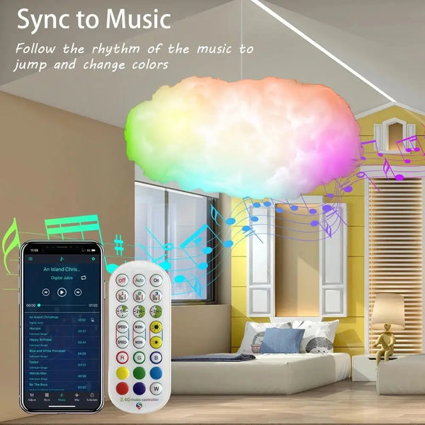 Big Cotton Cloud Lightning Light with APP Control and Music Remote 60-70CM - LauBelle
