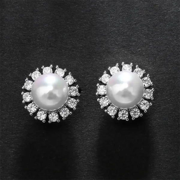 Sunflower Sparkle Earrings with Crystal Center - LauBelle