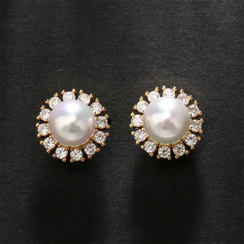 Sunflower Sparkle Earrings with Crystal Center - LauBelle