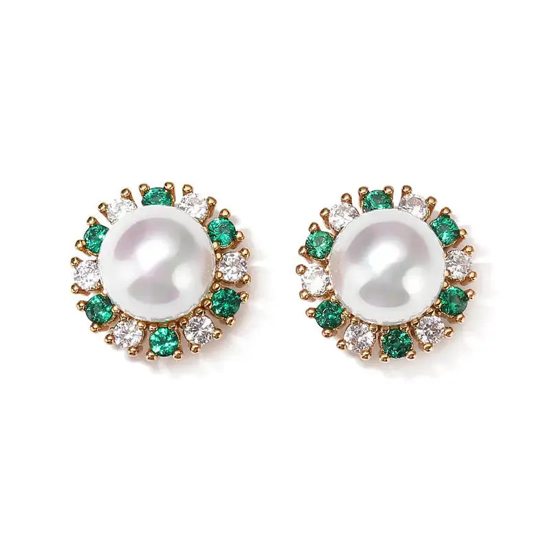 Sunflower Sparkle Earrings with Crystal Center - LauBelle