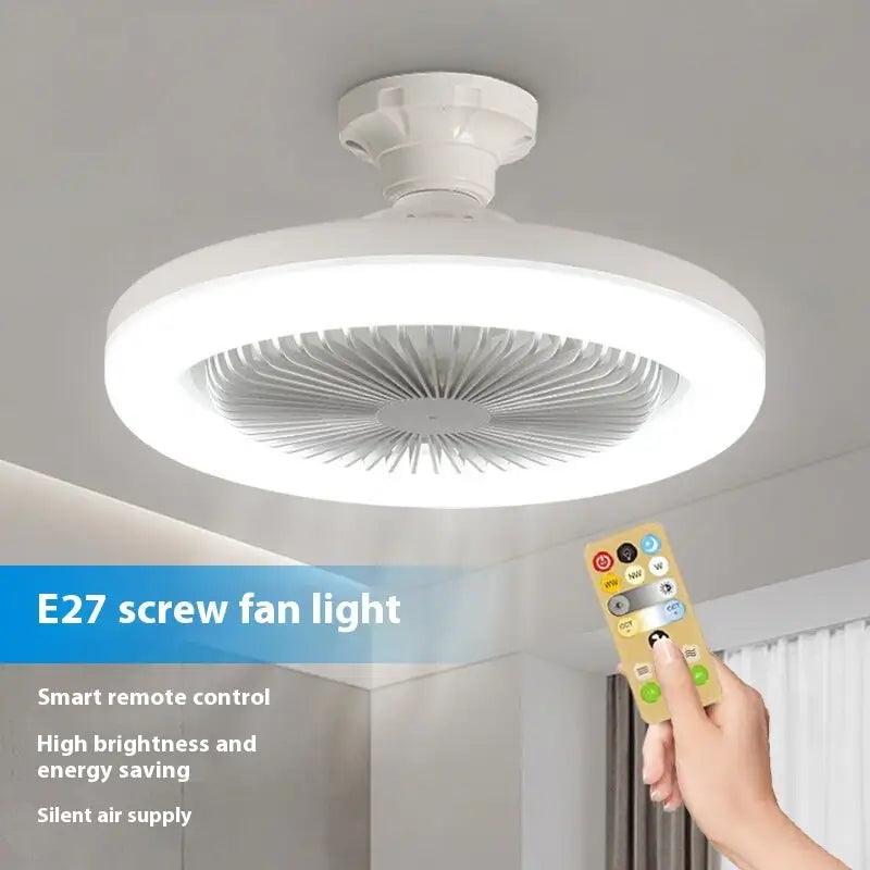 Modern White ABS Ceiling Fan with Light and Remote Control Options - LauBelle