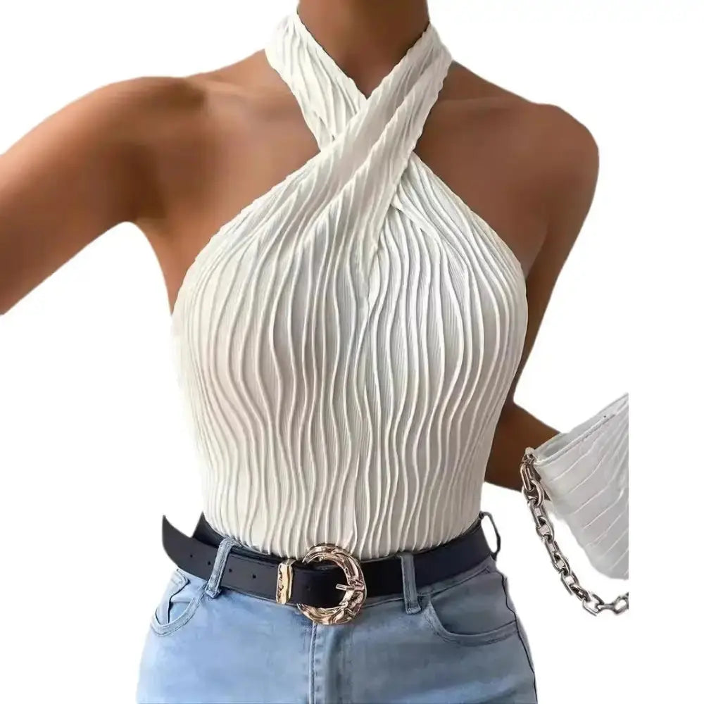 Womens Soft Knit Halter Top - LauBelle Brand