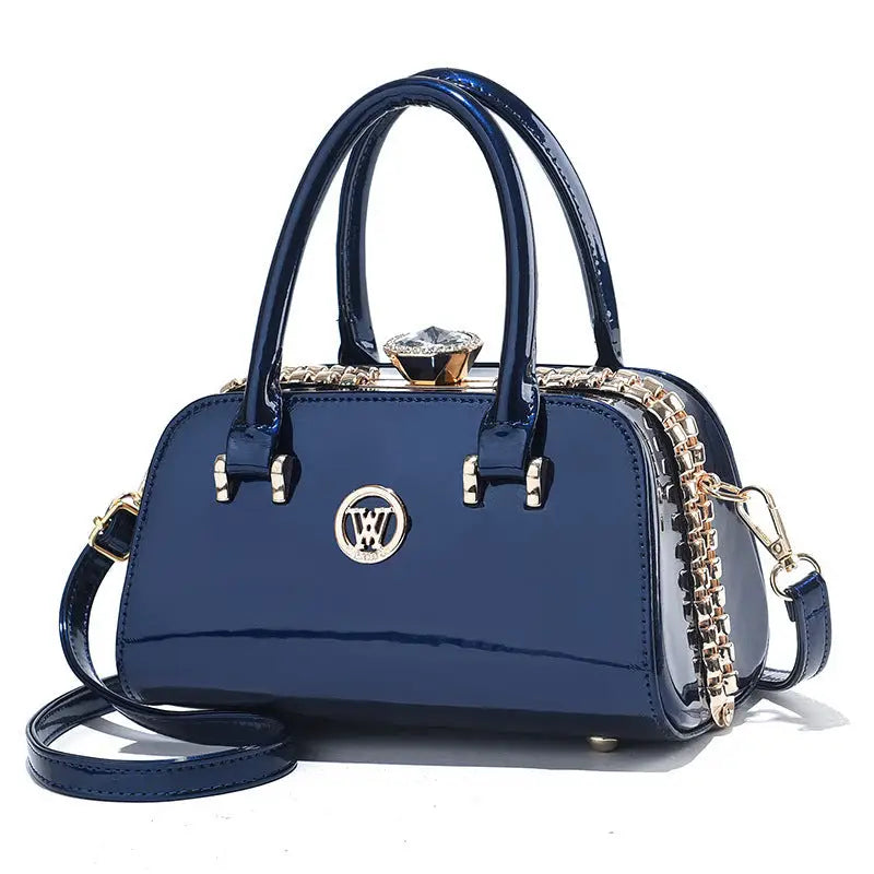 Red PU Leather Multi-Pocket Square Suitcase - LauBelle