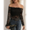 Graceful Lace Off Shoulder Fan Collar Top - LauBelle