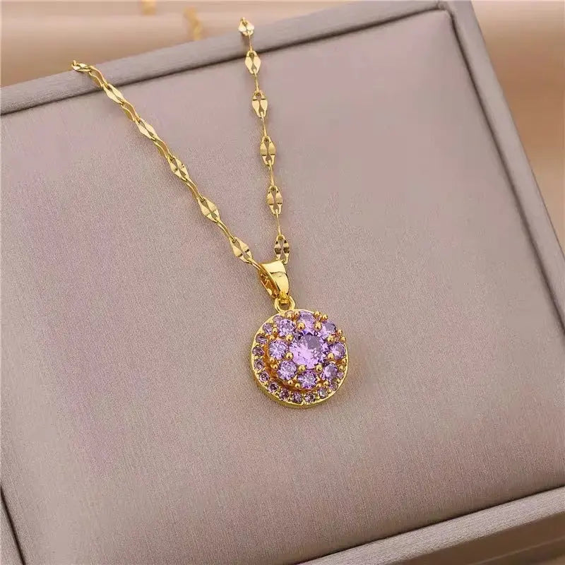 Zirconia Twist Necklace with Elegant Unique Design - LauBelle