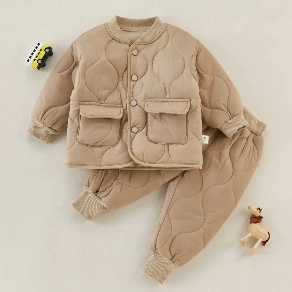 Boys Cotton Warm Set with Long Sleeves and Pants - LauBelle