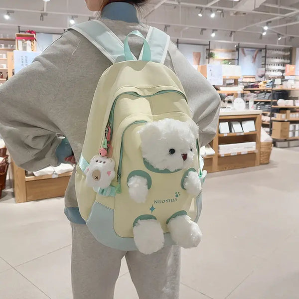 Cute Bear Schoolbag for Junior High and College Students - LauBelle