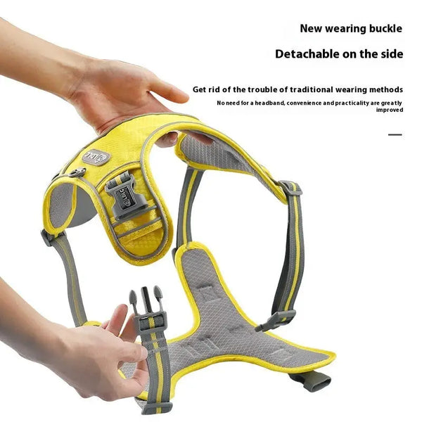 Traction Strap Shock Absorption Comfortable Night Vision Reflective Pet Harness - LauBelle