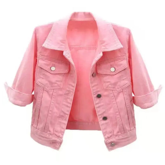 Korean Denim Coat with Traditional Design - LauBelle