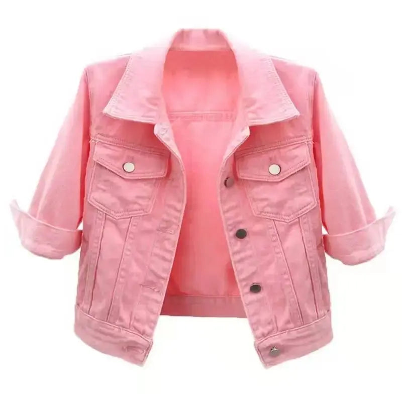 Korean Denim Coat with Traditional Design - LauBelle