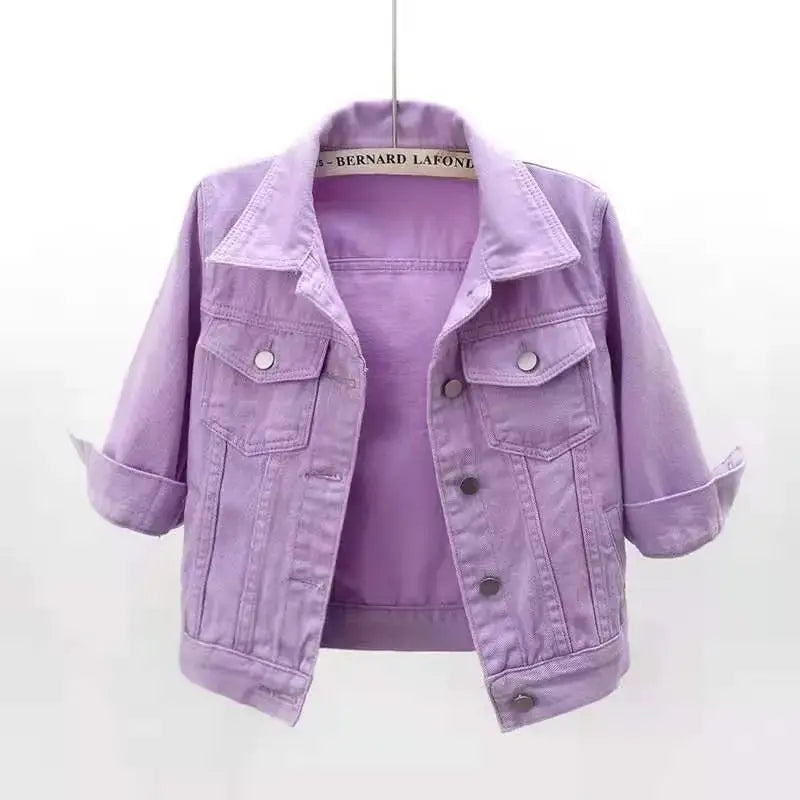 Korean Denim Coat with Traditional Design - LauBelle