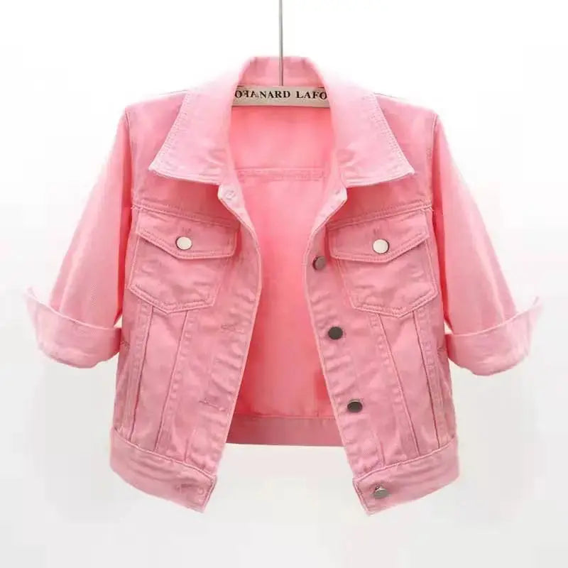 Korean Denim Coat with Traditional Design - LauBelle
