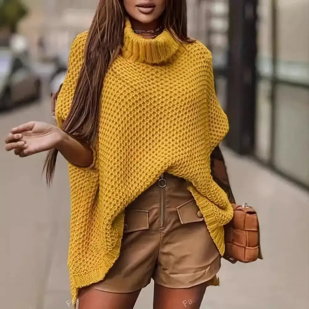 SlitStyle Turtleneck Pullover for Warmth and Style - LauBelle