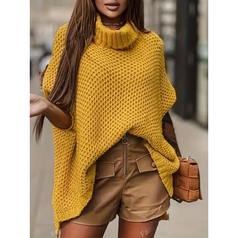 SlitStyle Turtleneck Pullover for Warmth and Style - LauBelle