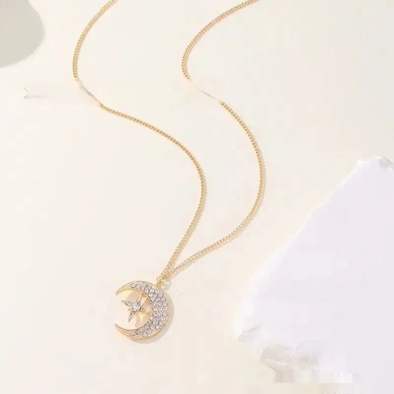 Starry Night Necklace with Moon and Star Charms - LauBelle