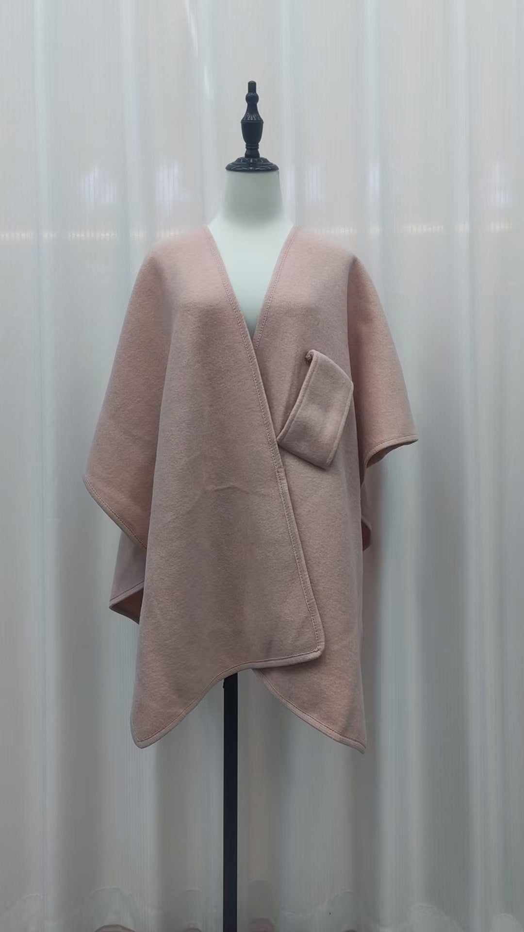 Fur Collar Fur Ball Knitted Cardigan Cape And Shawl - LauBelle