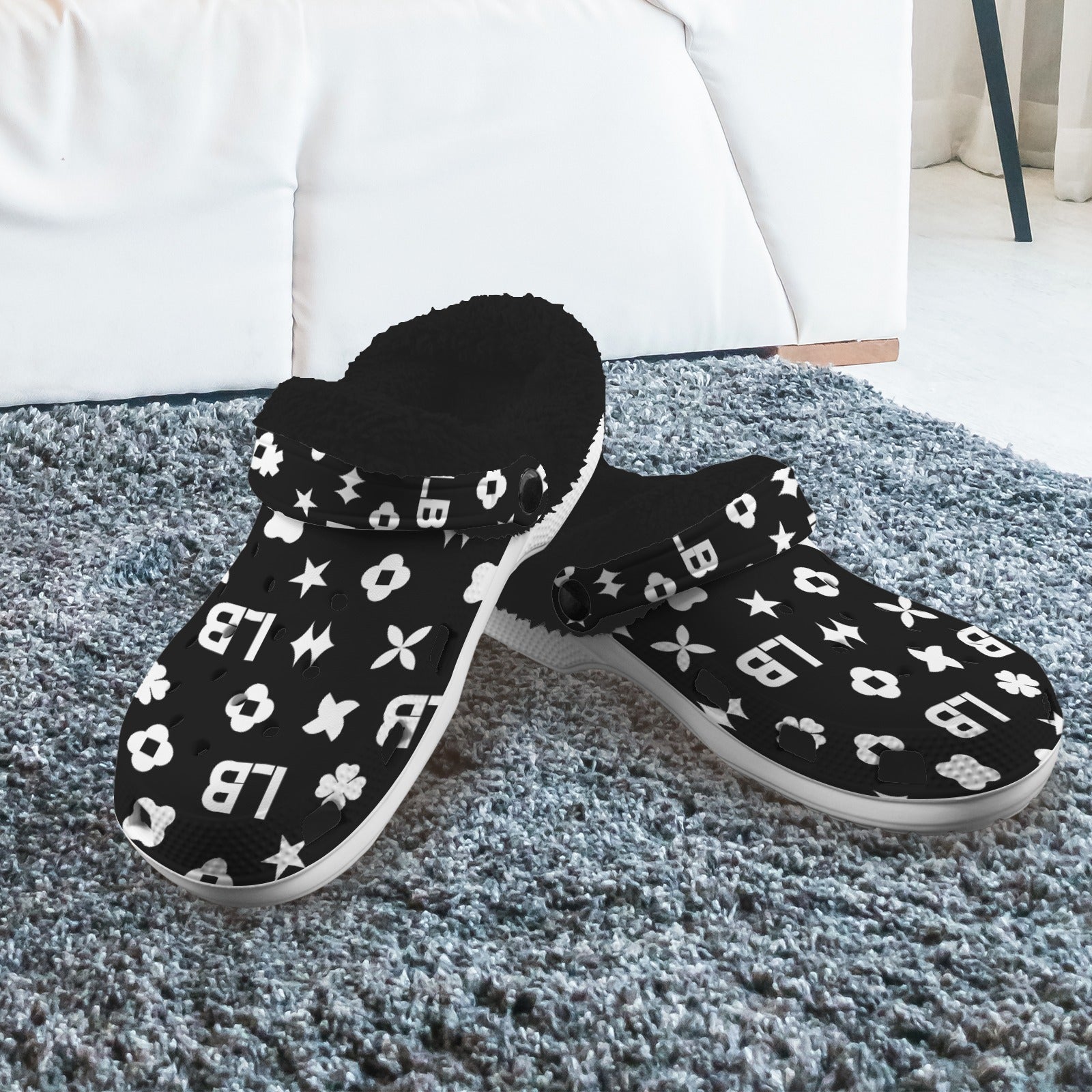 Custom Print Fleece Lined Adults Clogs - LauBelle Brand