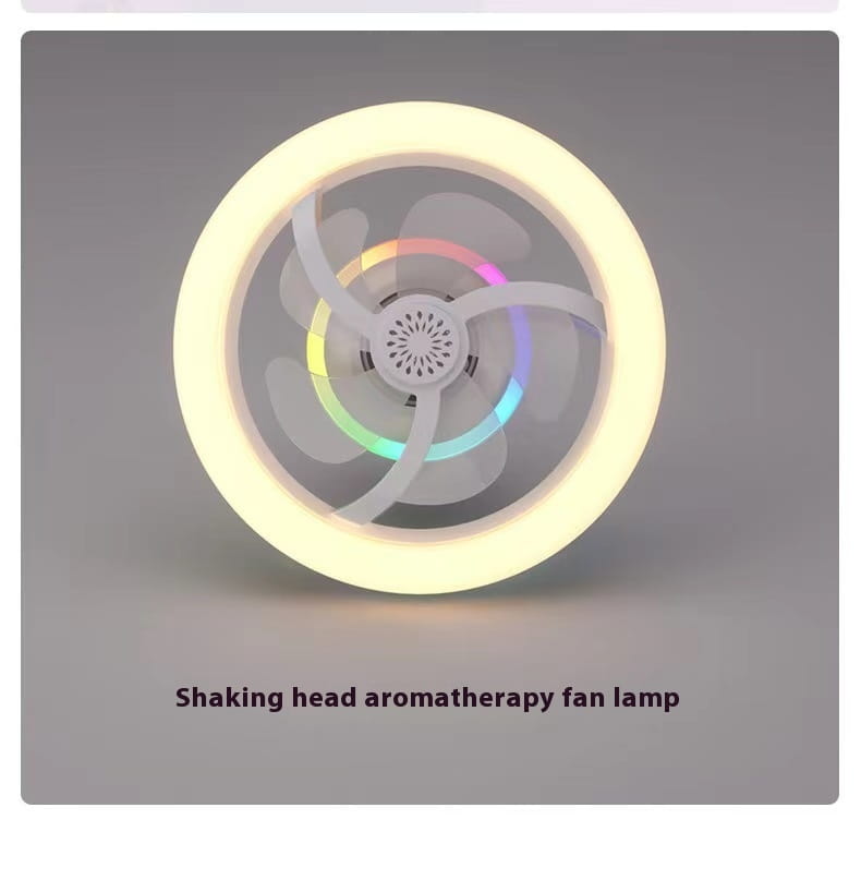 Colorful Dimmable Ceiling Fan Lamp with Adjustable Hanging Rope