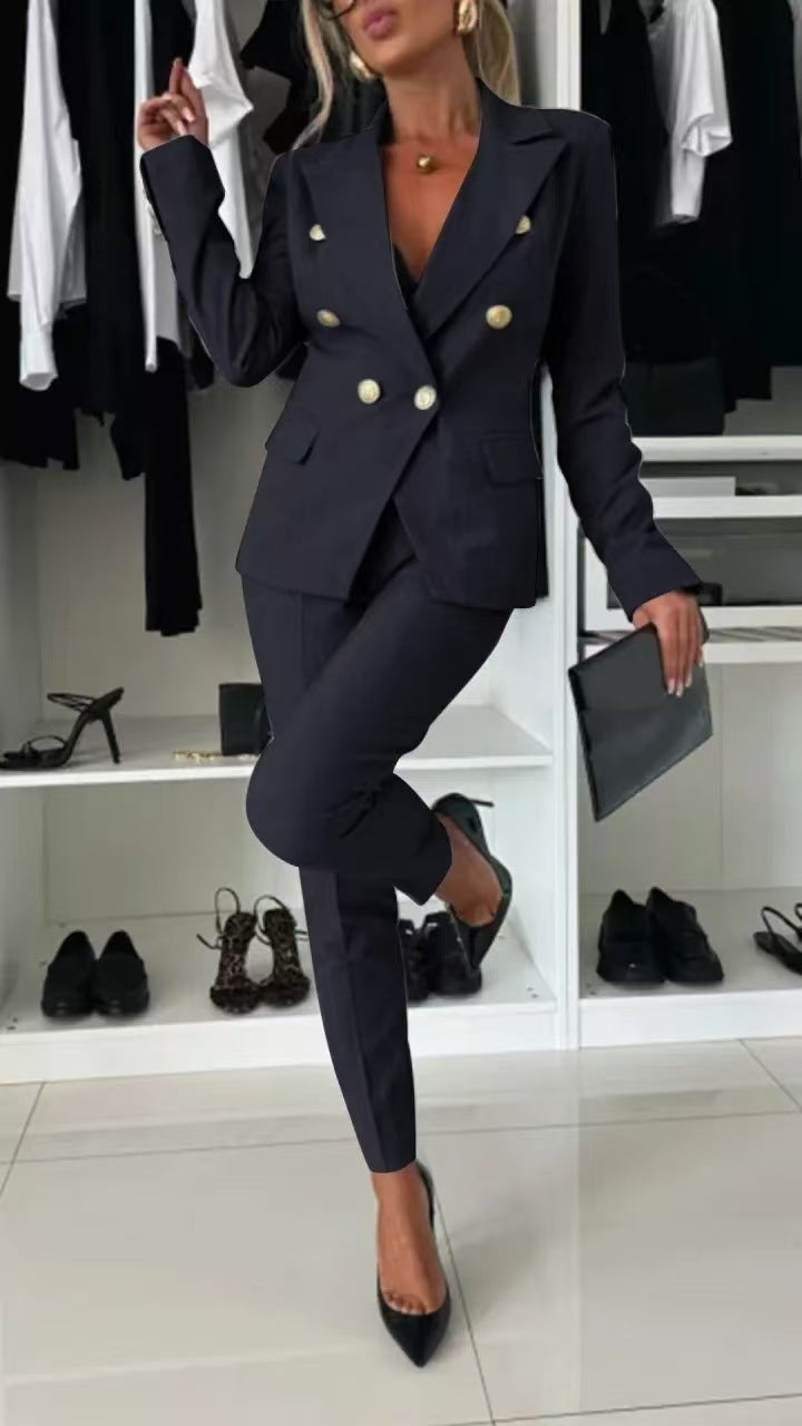 ChicMatch Women's Office Suit: Lapel Jacket & Trousers - LauBelle Brand
