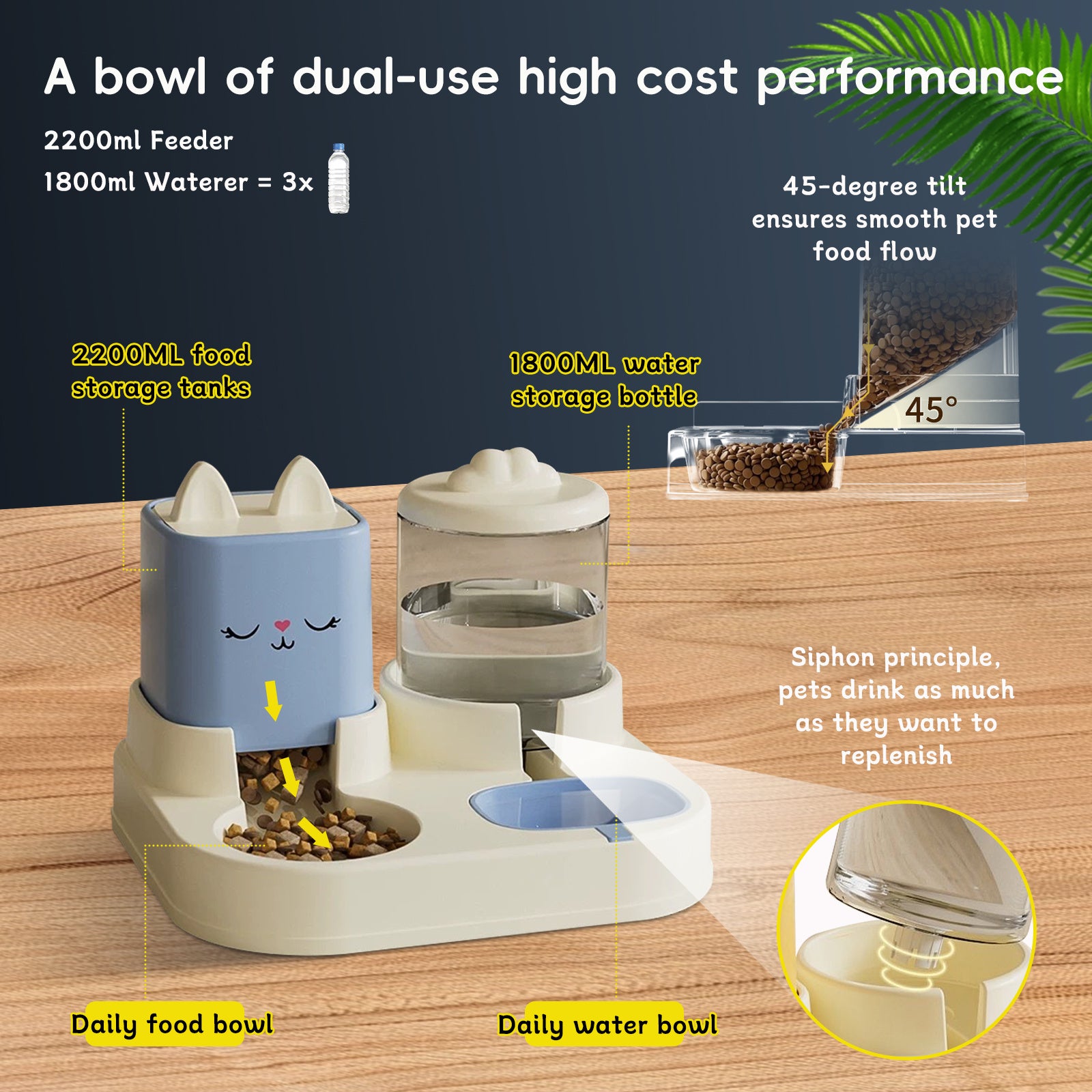 PetPal DuoFeeder: Auto Water & Dry/Wet Food Station - LauBelle