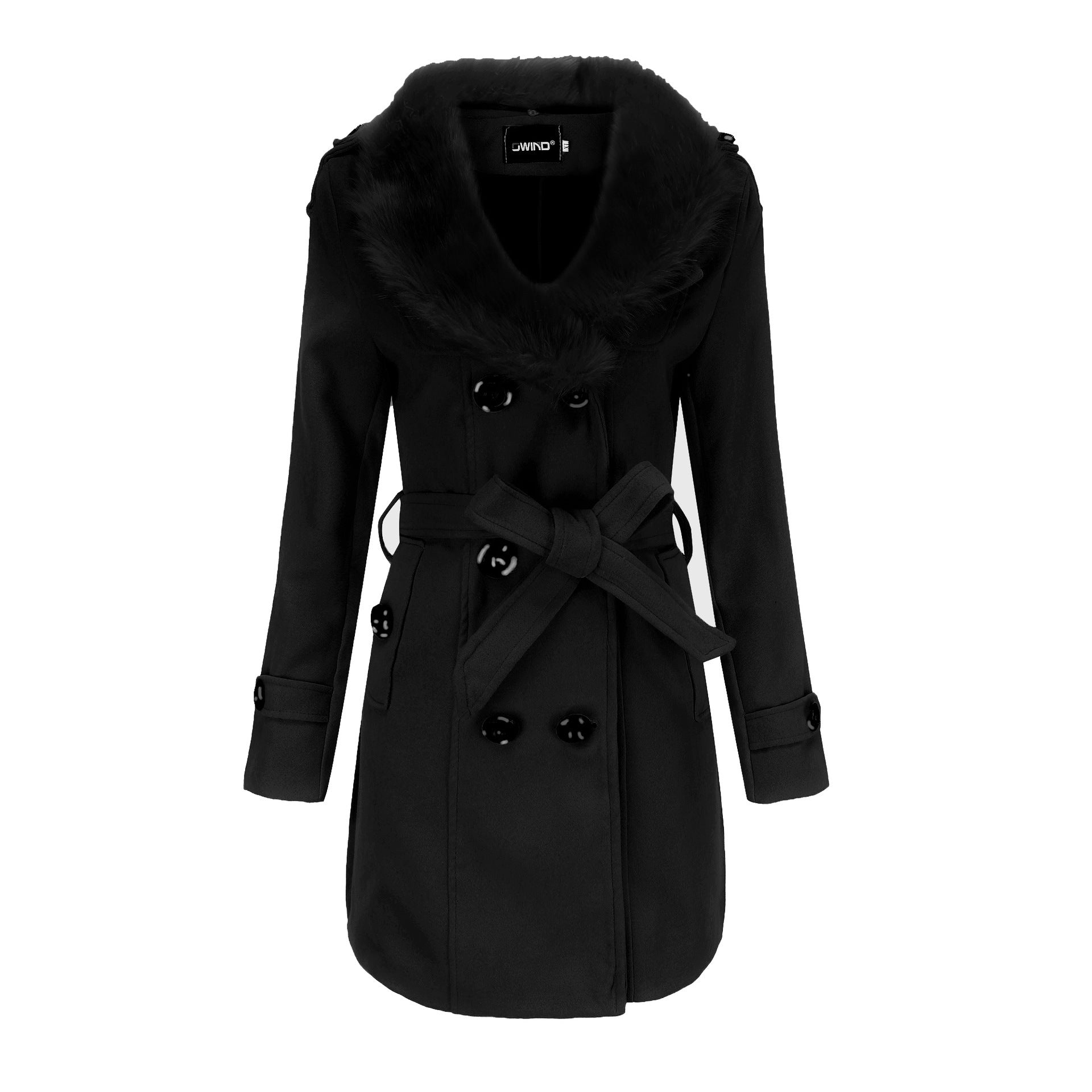 FurElegance: Mid-Length Woolen Women's Trench - LauBelle Brand
