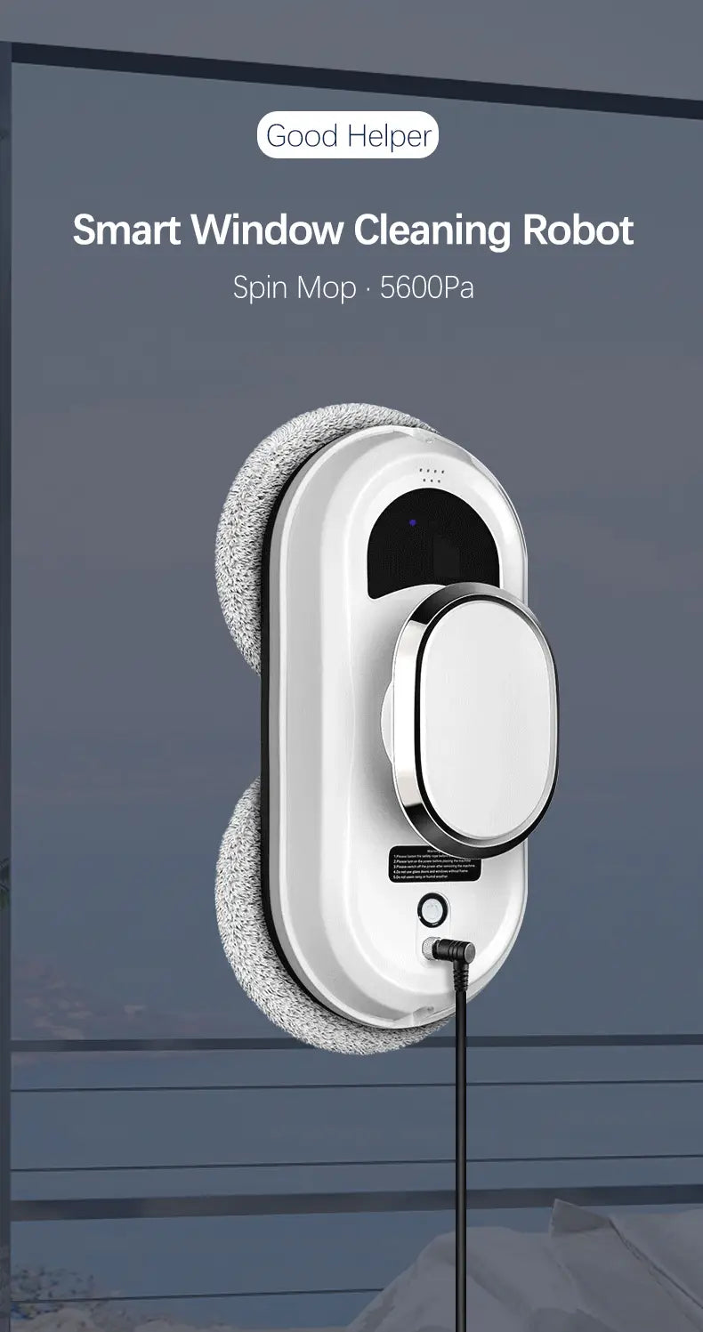 Window Cleaner Robot with 5600Pa Suction for Glass and Tiles