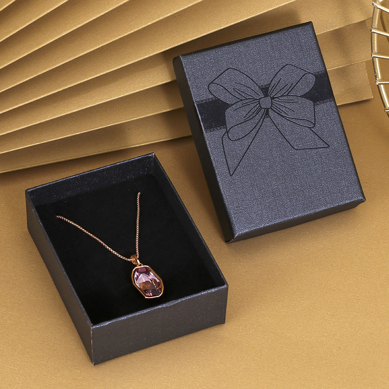 Chic Bow Jewelry Gift Box Set: Necklace & Earrings