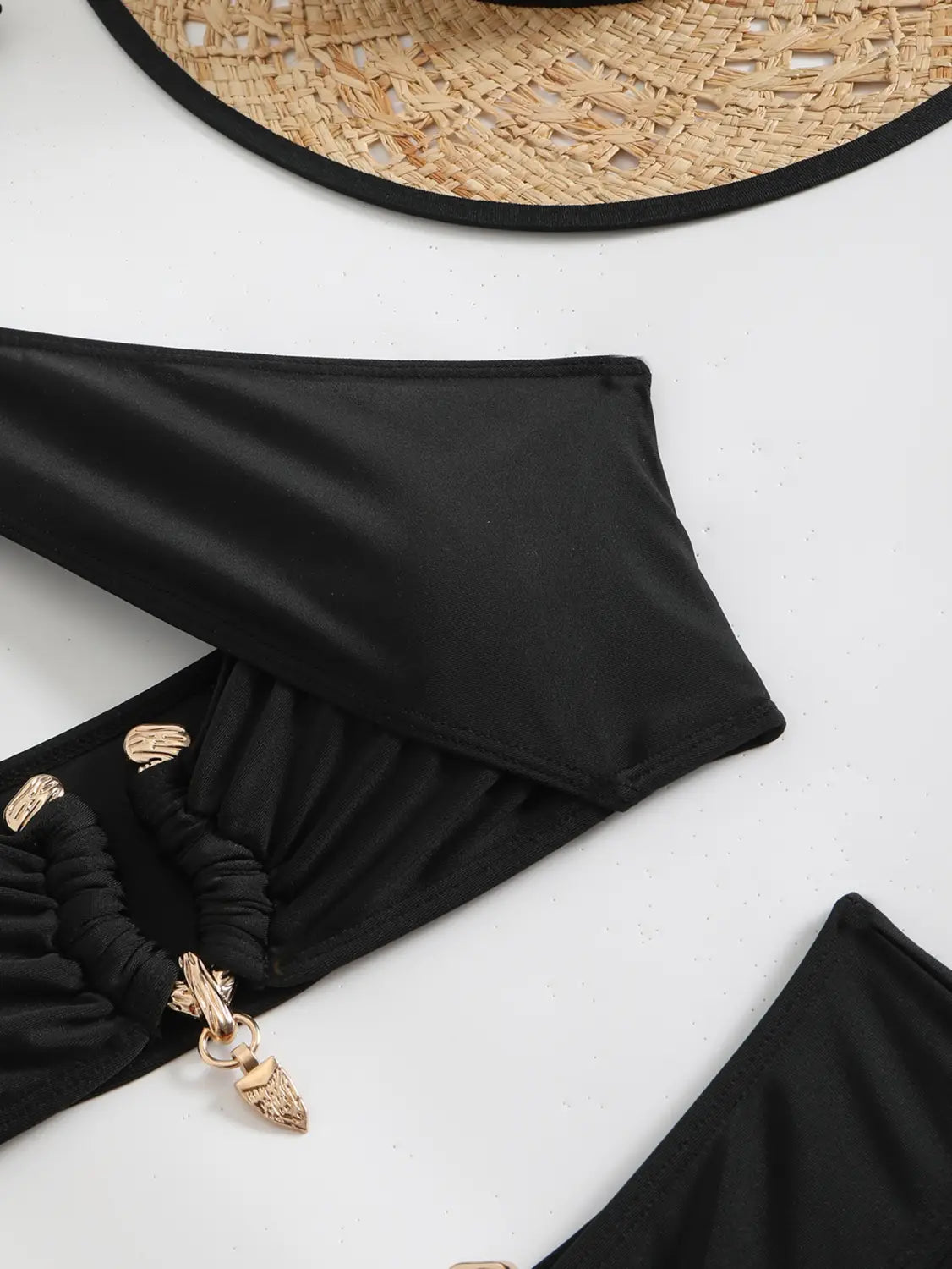 New Solid Color Sexy High Waist Tube Top Split Bikini