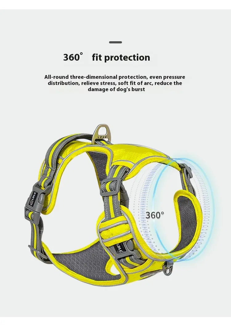 QS 076 Nylon Pet Chest Strap with Chain Ring and Rope Packing