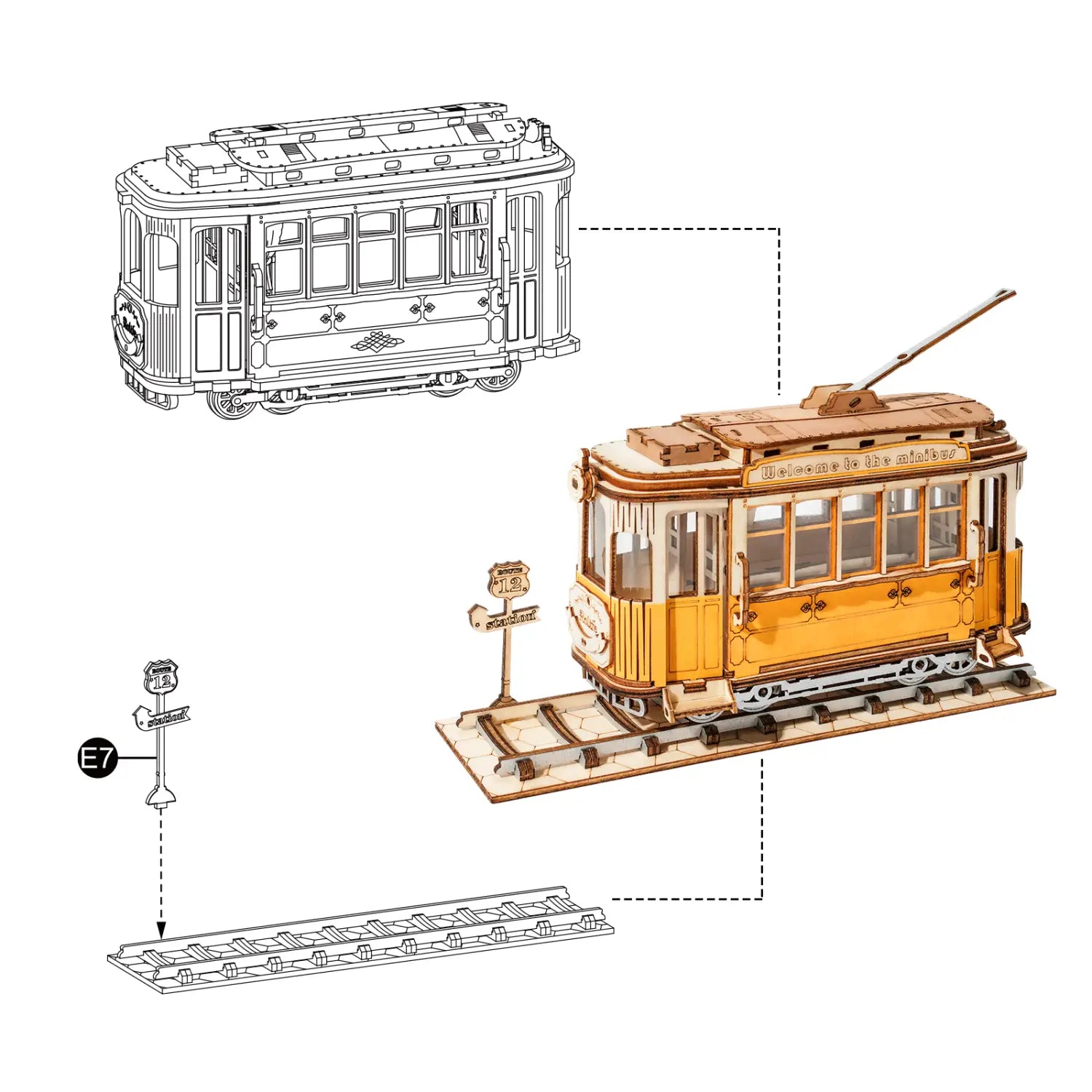 Plywood Package with English Instructions and Accessories No Glue Included
