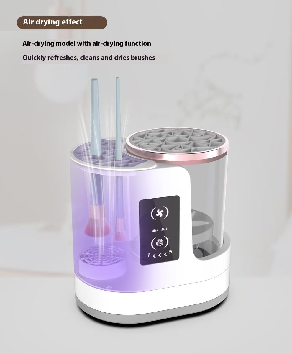 Makeup Brush Cleaning Station with Drying and Disinfecting Chamber