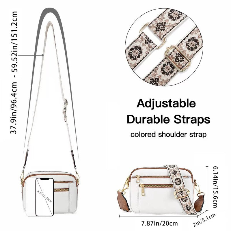 Chic Two-Tone PU Crossbody Wallet Bag for Women - LauBelle Brand