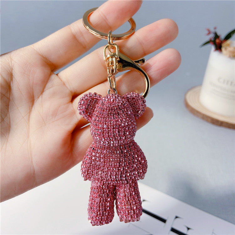 Sparkle Bear Cartoon Diamond Keychain Charm - LauBelle