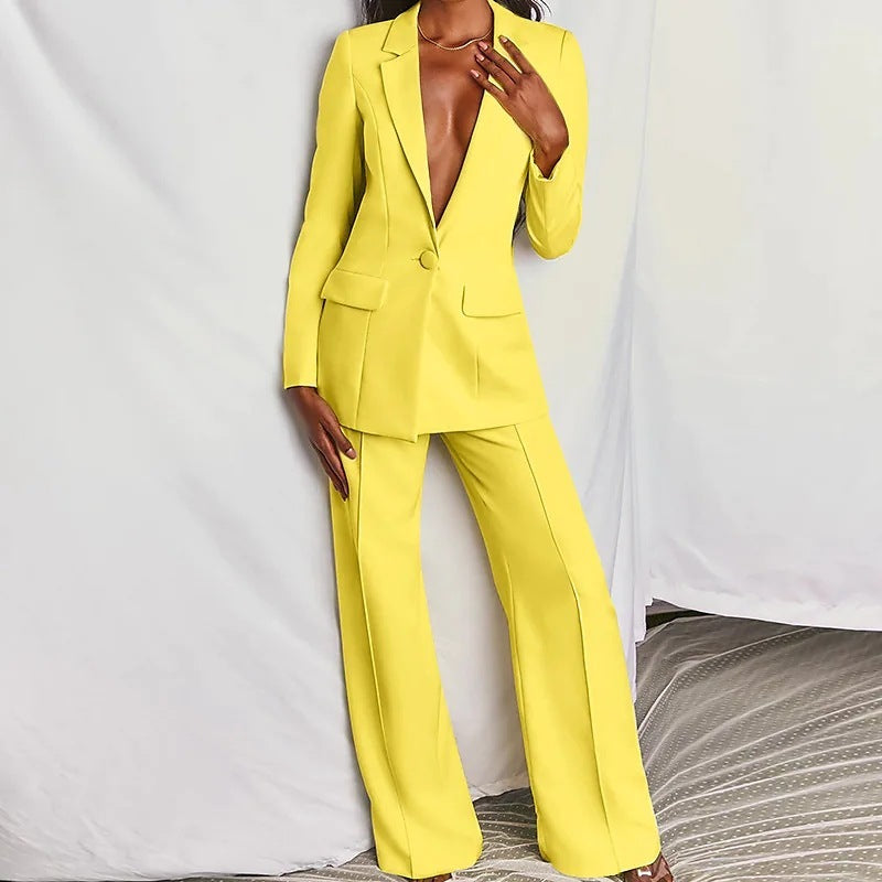 Elegance Duo: Spring Blazer & Pants Set for Women - LauBelle Brand
