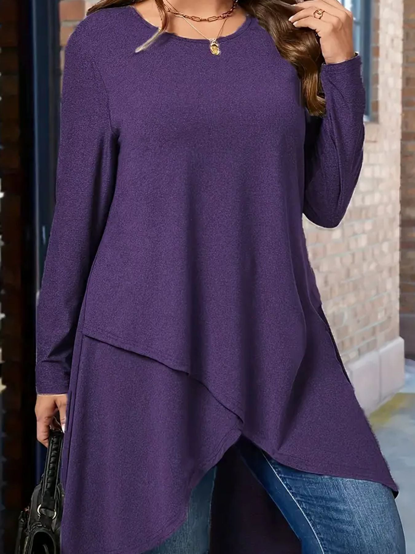 CozyCurve Plus Size Loose Autumn Winter Long Top - LauBelle Brand