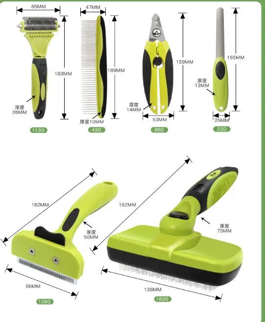 Plastic Dog Accessory Sets in Multiple Colors and Sizes