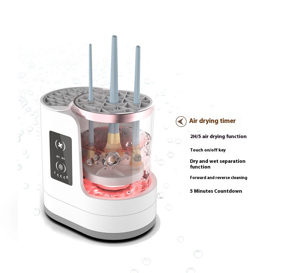 Makeup Brush Cleaning Station with Drying and Disinfecting Chamber