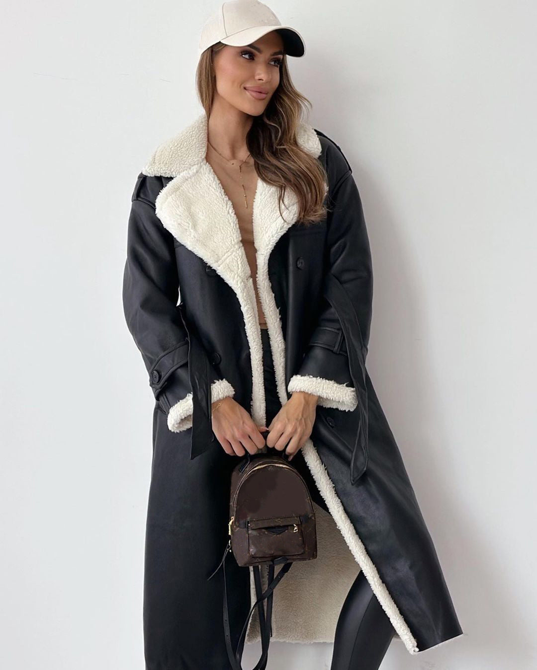 Chic Belted Double-Breasted Winter Trench Coat Women