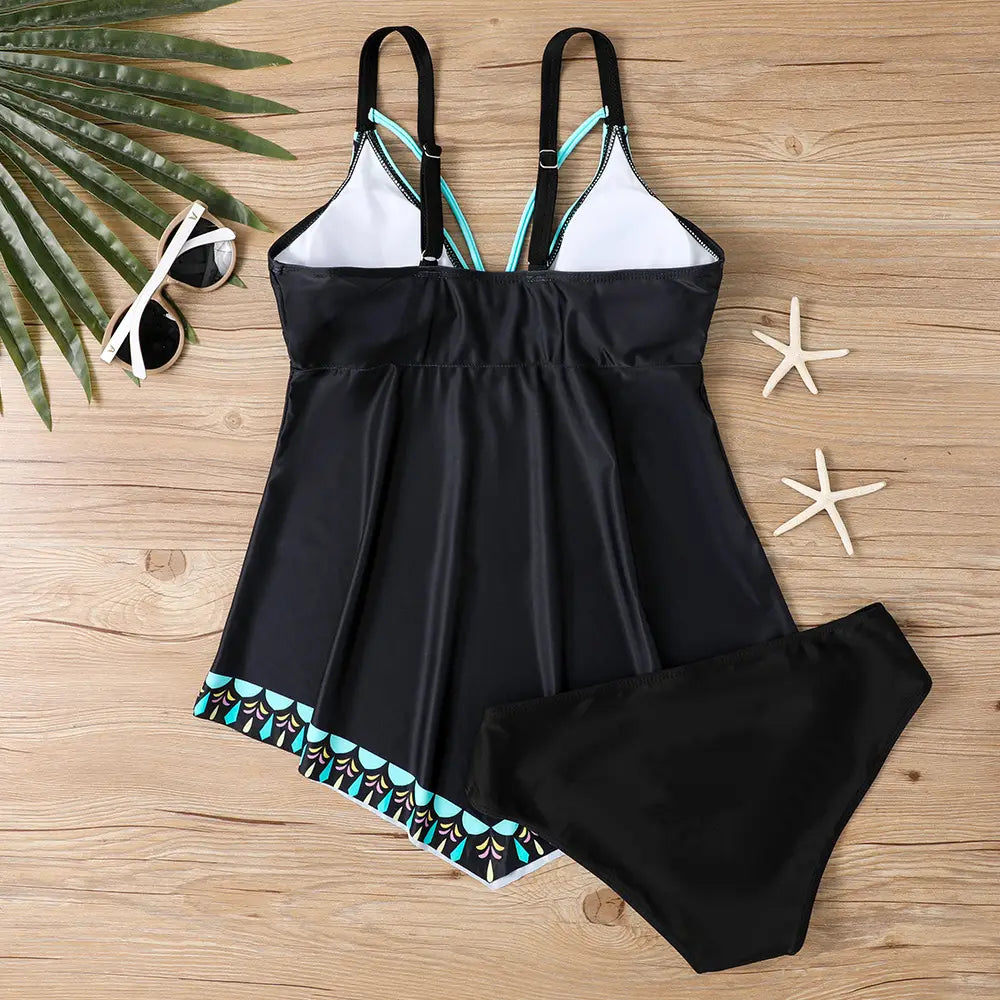 Bikini Printed Split Skirt Swimsuit Female Leopard Print