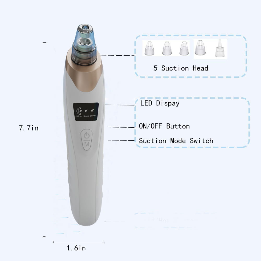 Electric Blackhead Remover and Pore Cleaner with Multiple Probes