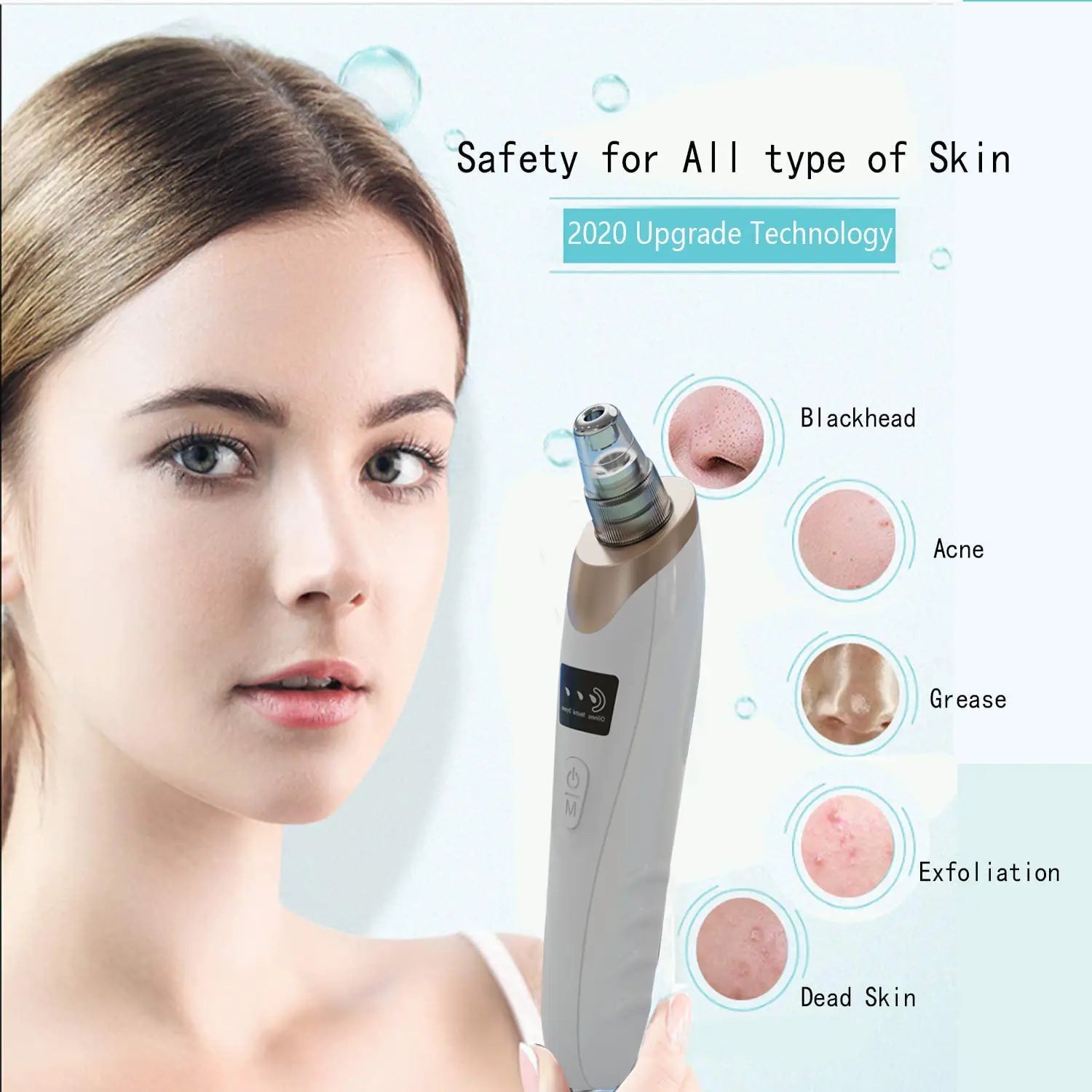 Electric Blackhead Remover and Pore Cleaner with Multiple Probes