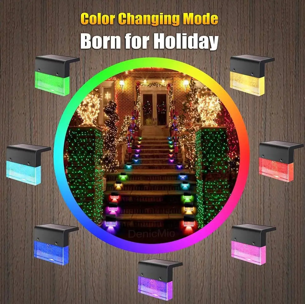 Amber Crystal Solar Garden Light with Warm White and RGB Modes