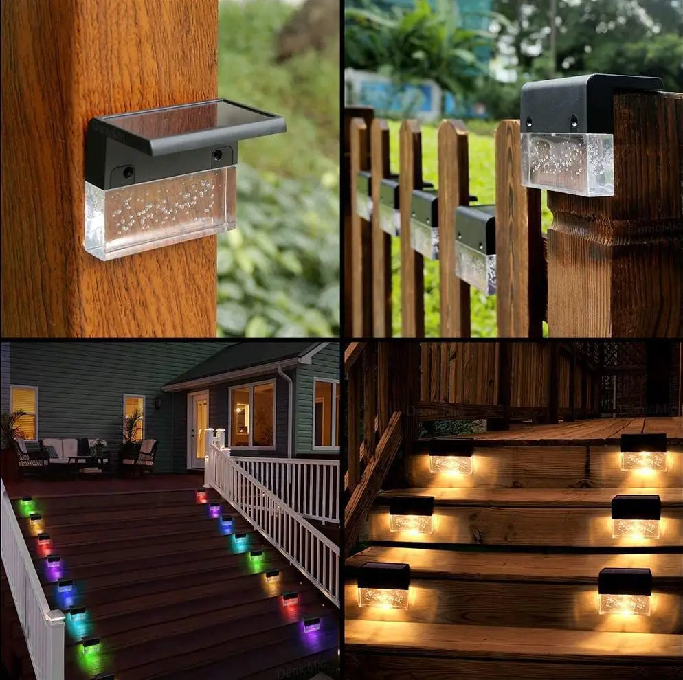 Amber Crystal Solar Garden Light with Warm White and RGB Modes