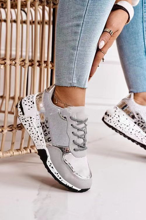 Women Sneakers Lace-Up Platform Sports Shoes - LauBelle