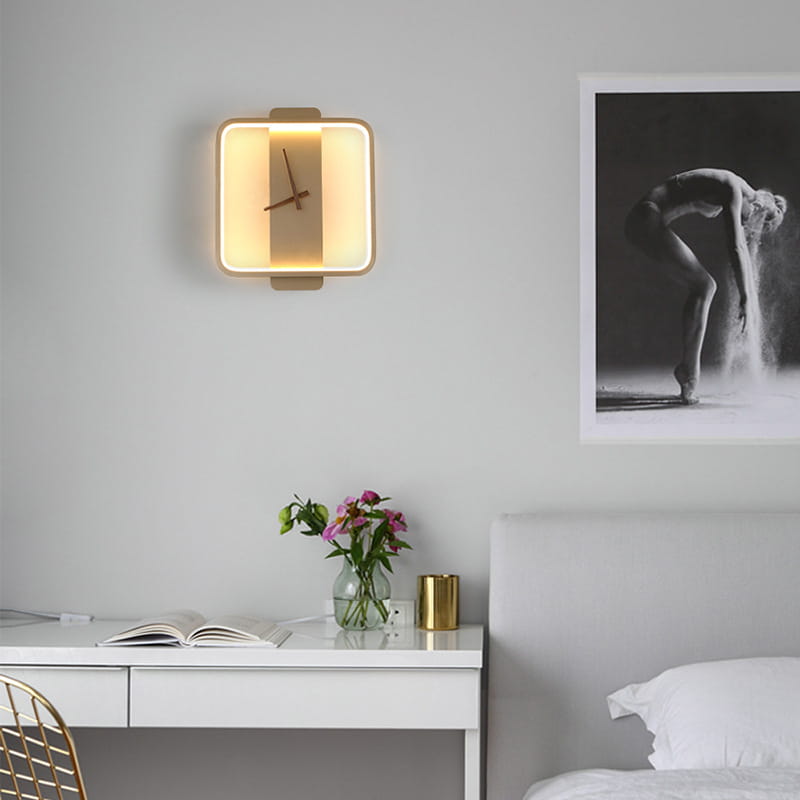 Nordic LED Wall Lamp in Gold or Black Round and Square Styles