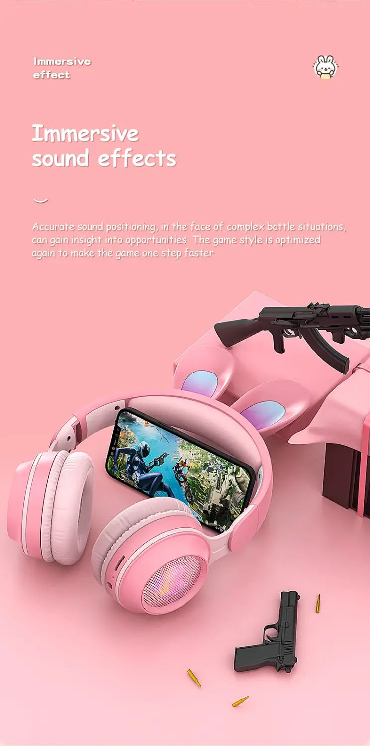 Bluetooth 5.0 Stereo Headphones with Call Function and Battery Display