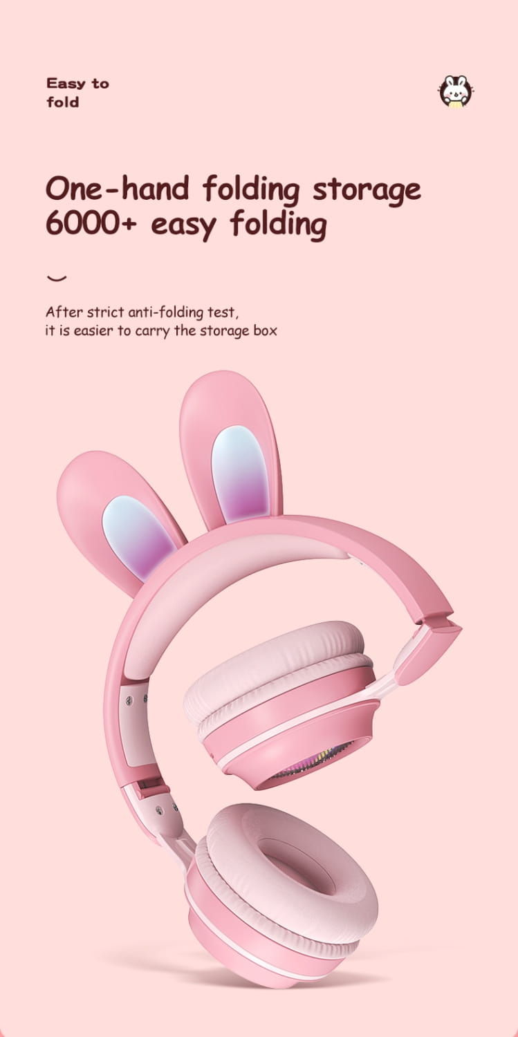 Bluetooth 5.0 Stereo Headphones with Call Function and Battery Display