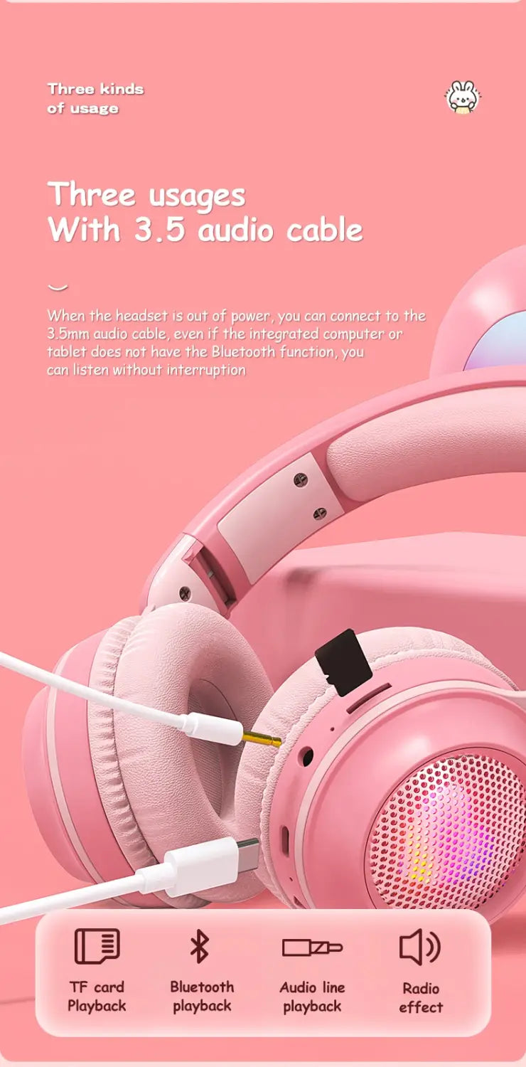 Bluetooth 5.0 Stereo Headphones with Call Function and Battery Display
