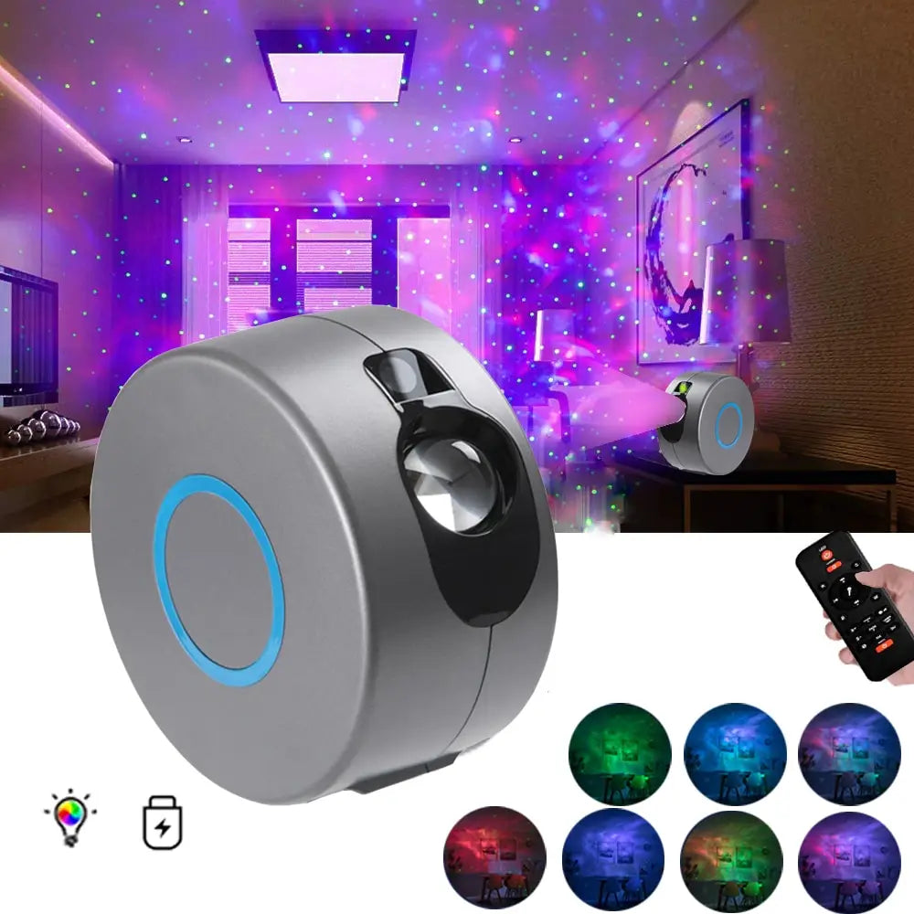 Dynamic Starry Sky Night Light Projector with 7 Color Options